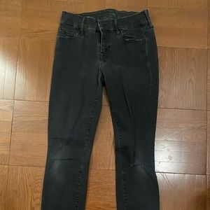 Mother Cropped Faded Black Jeans